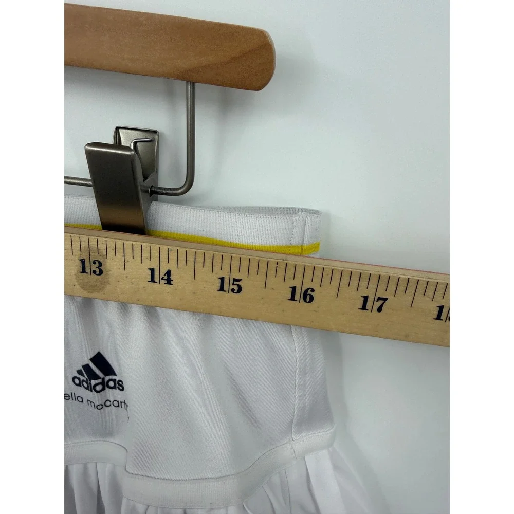 Adidas Stella McCartney Barricade Tennis Skirt Womens L 40L White Ruffle Green